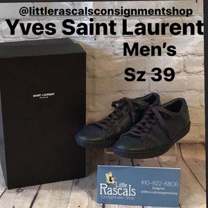 Saint Laurent Men’s Dark Blue Leather Sneakers 39